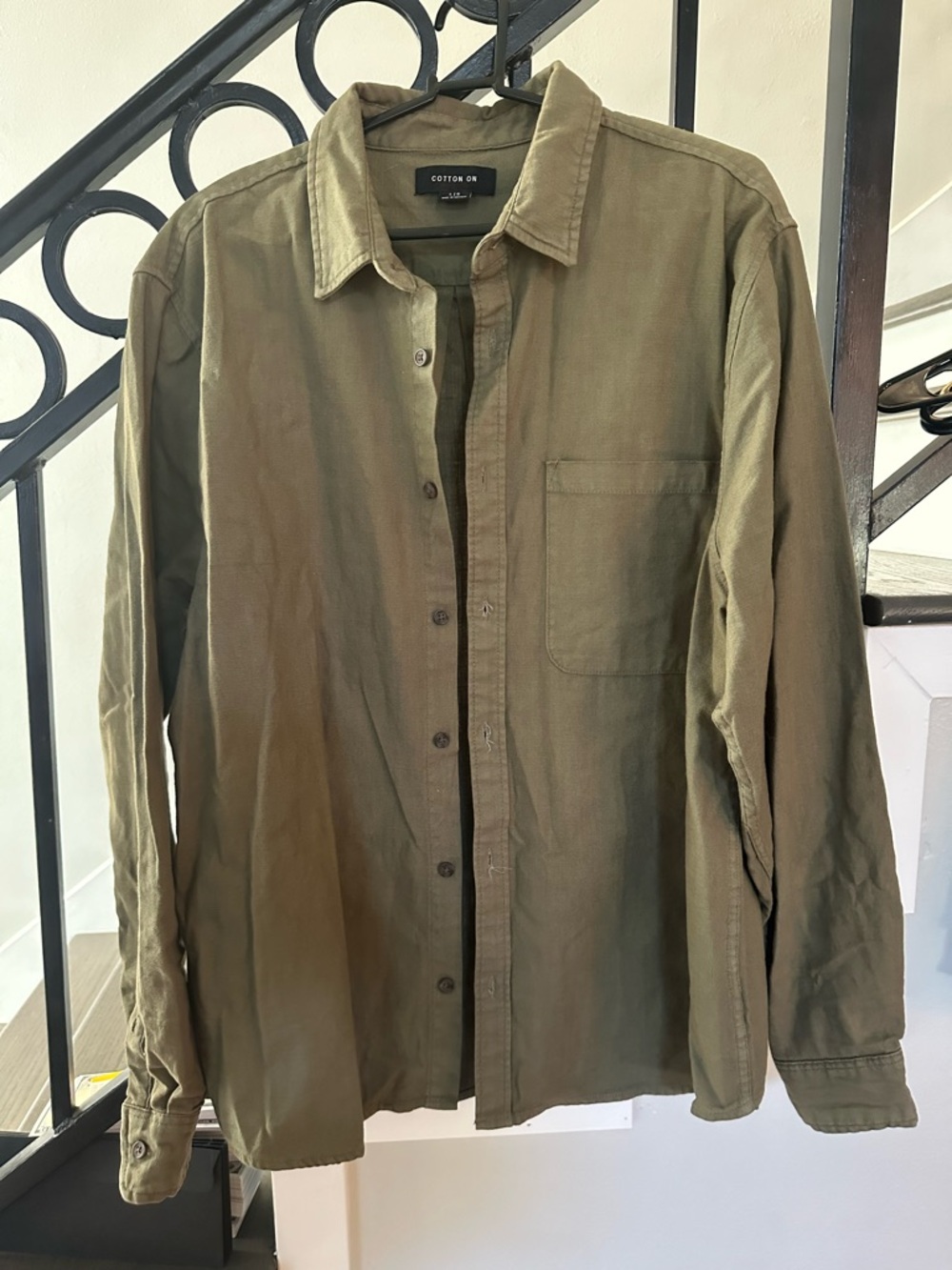 Cotton On Olive Button-Down Shirt